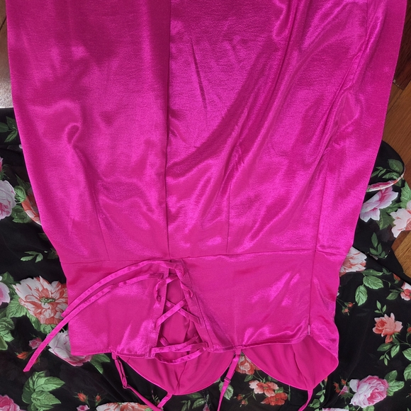 Wild Fable Hot Pink Mini Dress With Rose Cover - Picture 4 of 7